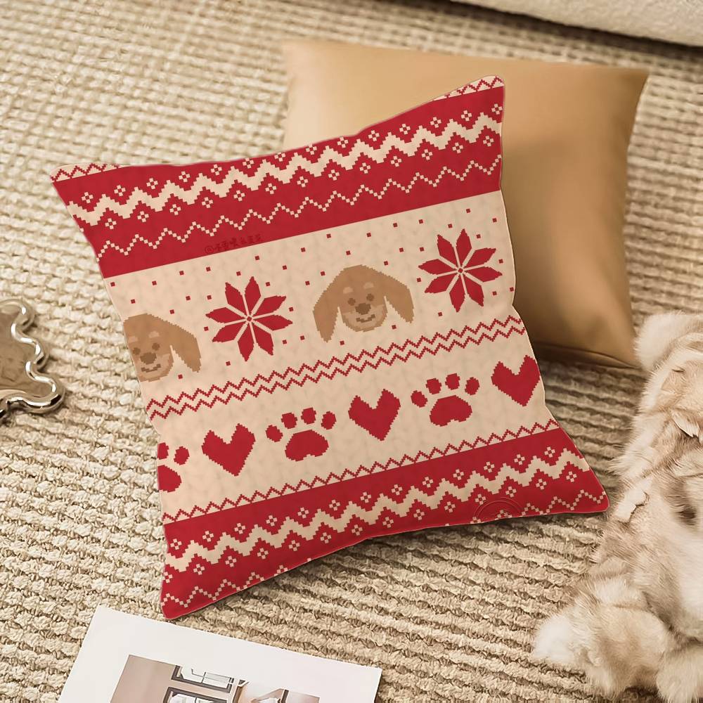 Christmas Spirit Pillow Case Anti-dustmite Invisible Zipper Sofa Bed