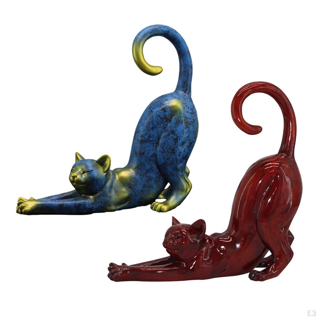 Figurine Decorative Cat Stretching Home Decor