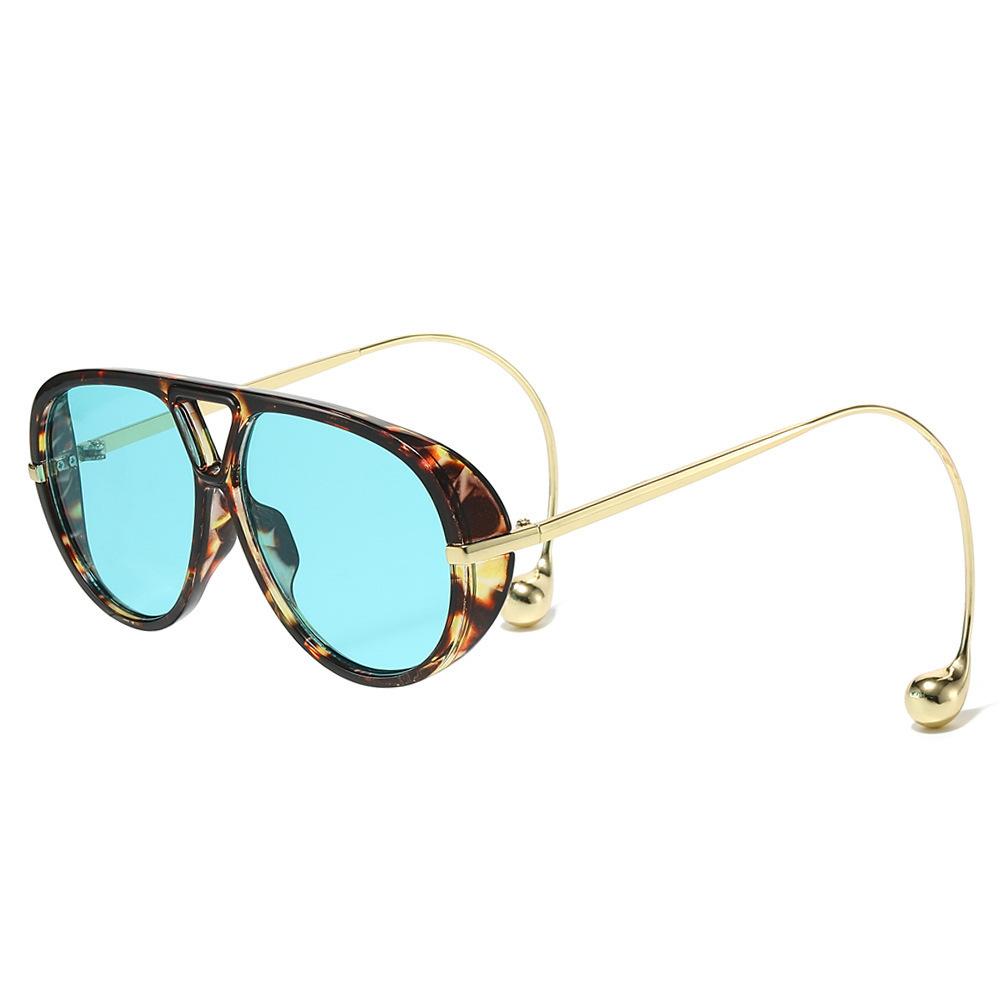 Internet celebrity new pendant sunglasses men's European and American fashion oval sunglasses ultra-light driving toad glasses