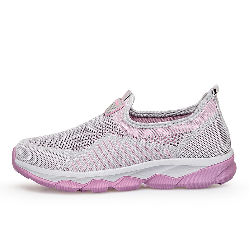 Womens Canvas Sneaker Four Seasons Couple Flying Weave Mesh Hollow Mesh Lazy Sports Casual Women'S Shoes Hiking Water Shoes