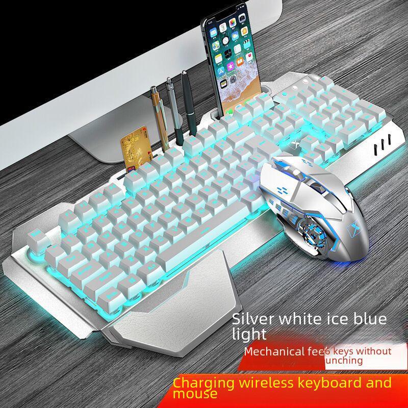 Conjunto de teclado e mouse sem fio luminoso recarregável Xinmeng K680