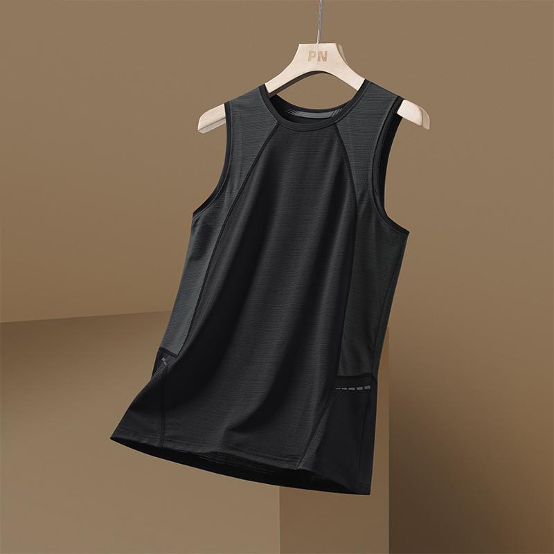 

Летний мужской жилет с коротким рукавом, лоскутная футболка, майка, футболки, одежда, размер OverSize, O-NECK S чёрный