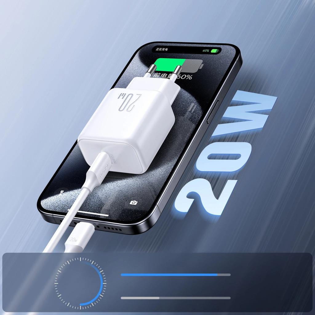 Joyroom JR-TCF20 20W USB-C PD Wall Charger - White | Includes 1m USB-C to Lightning Cable