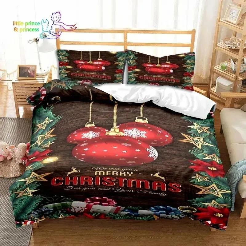 Christmas Snow Pattern With Text Bedding Set Single Twin Full Queen King Size Bed Set Aldult Boys Bedroom 3D Print