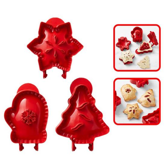 Holiday Mini Pie Molds for Baking Cookie Mold Dough Press Pocket Molds for Halloween Christmas Party