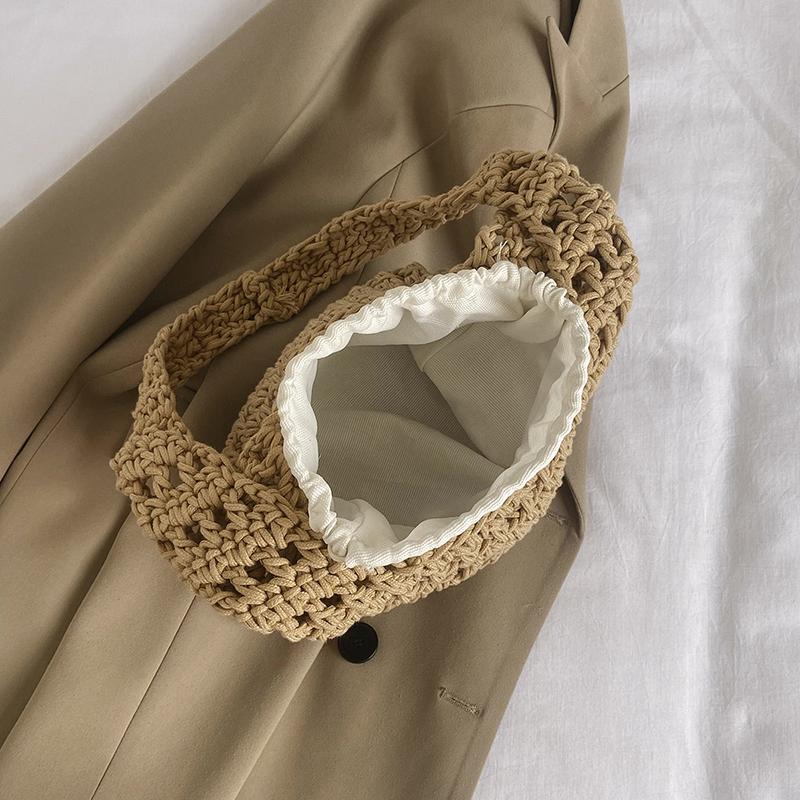 New Cotton Woven Bag Soft and Comfortable Lazy Bag Hollow Woven Casual Fashion Sexy, Strong and Durable