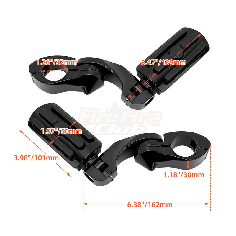 Universal 1-1/4" 32mm Motorcycle Foot Rest Highway Engine Guard Foot Pegs Mount For Harley Touring Honda Kawasaki Suzuki Yamaha