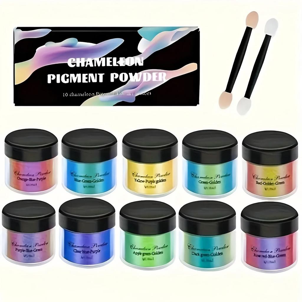 1 Set Chameleon Powder Nail Chrome Pigment DIY Epoxy Resin Mold Dye Nail Art Glitter Dust Manicure DIY Mica Powder Pigments