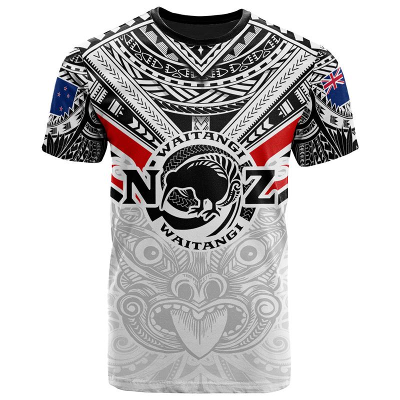 Harajuku Summer 3D New Zealand Maori Tribal Patterns Print T Shirt For Men New Zealand Waitangi Day Graphic T-shirts Tees Shirts