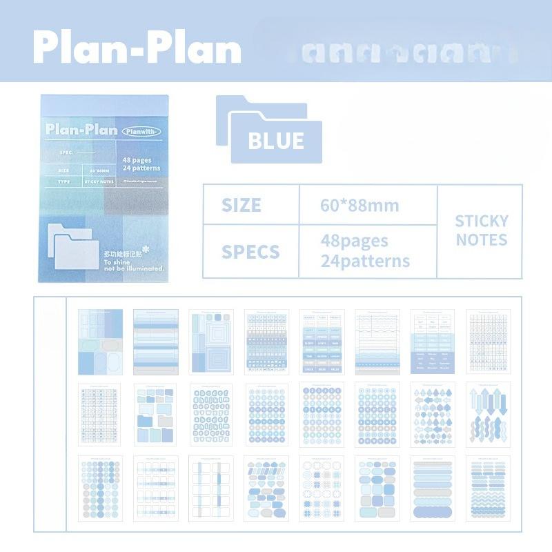 48sheet Multi-Color Tabs Index Tabs for Page Marking Note Taking Writeable Classification Stickers for Books Notebooks Office