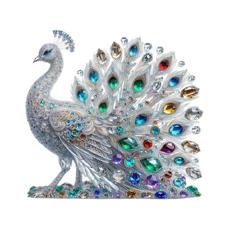 Acrylic Peacocks Statue Figurines Table Centerpieces Animal Figurines Sculptures Table Ornament for Home Office Decors