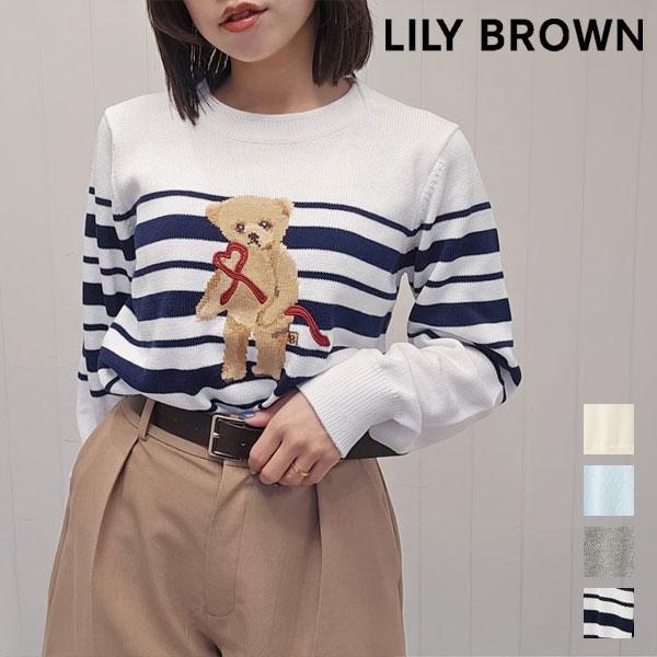 New item 10% OFF LILY BROWN Tops 26 Spring/Summer Lily Bear Heart Satin Knit Mid Length Long Sleeve lwnt261090