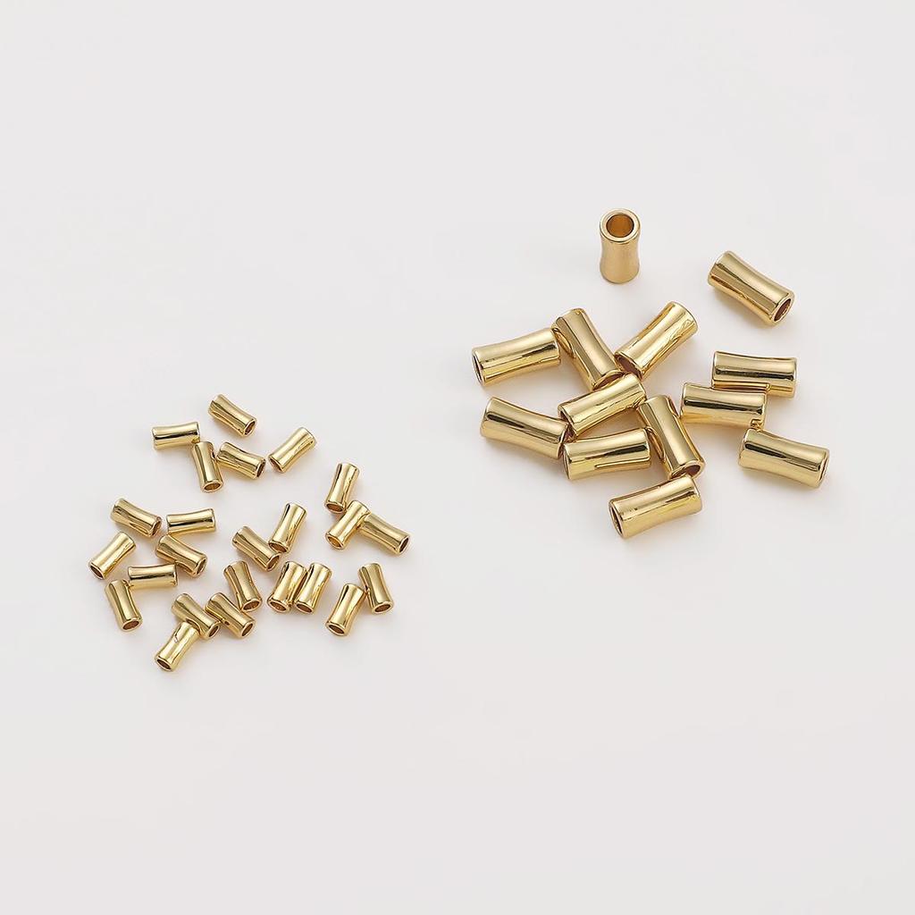 10 Stück Kupfer Bambus Joint Space Perlen Charm für Armband Halskette DIY Schmuckherstellung