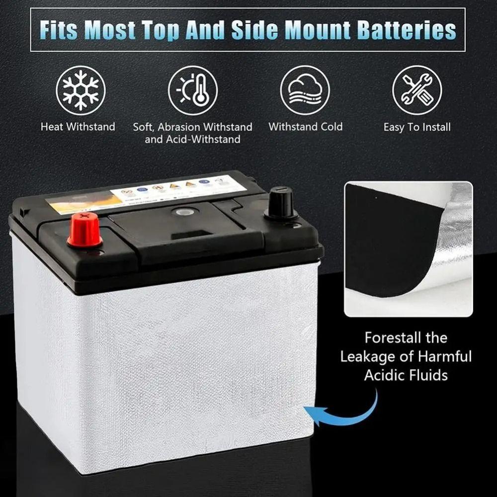 Professional Aluminum Foil Car Battery Insulation Kit Fireproof Thermal Protection Battery Cover Heat Shield Battery Wrap RV