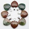 20MM Herzförmiger Naturstein Anhänger: Achat, Rosenquarz, Aquamarin, Pfirsichherz Schmuck