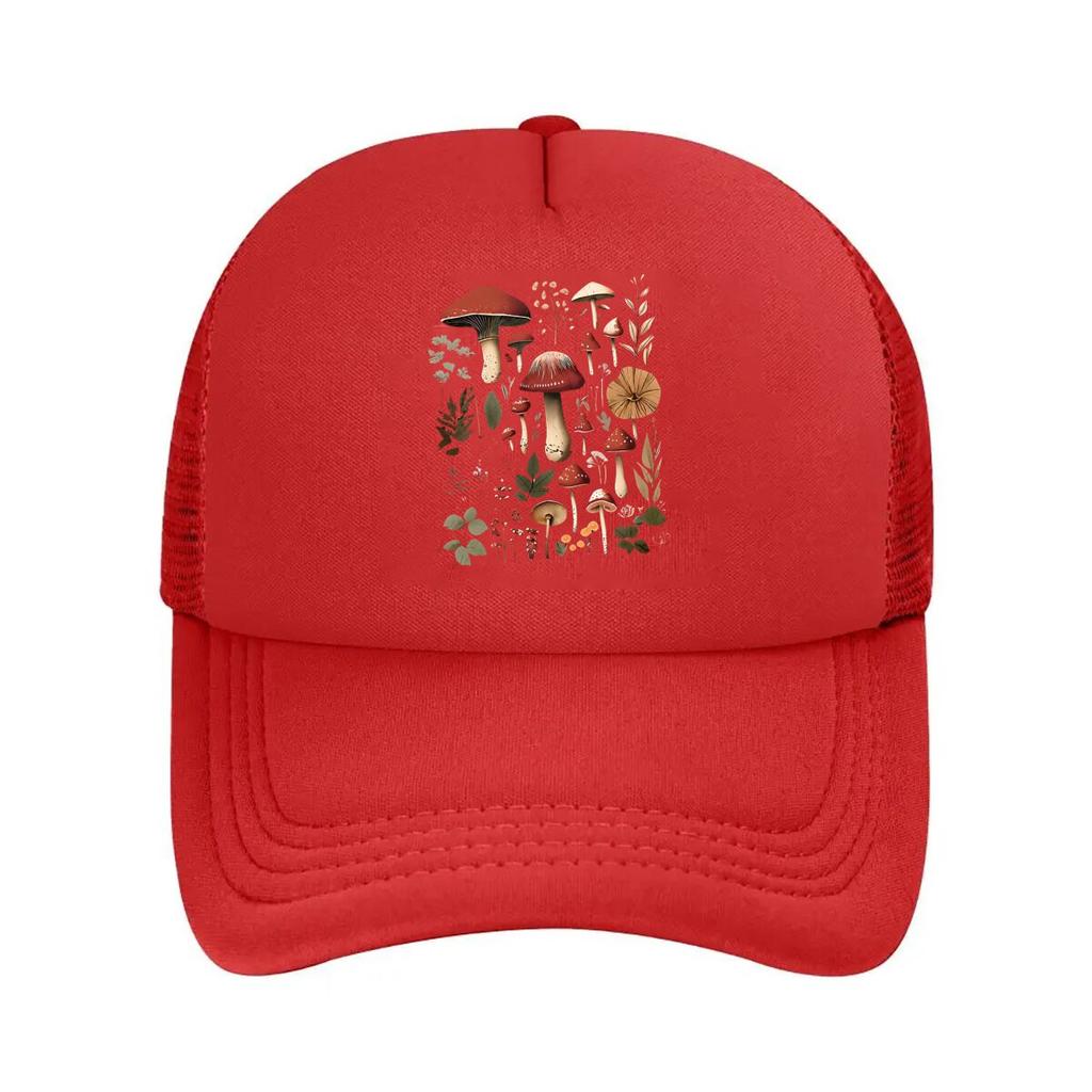 Mushroom Print Blend Casual Mesh Baseball Cap Hip Hop