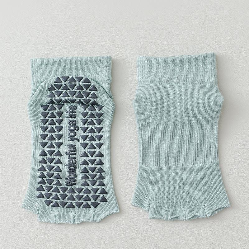 Women's Summer Thin Professional Pilates Yoga Exposed Toe Non Slip Middle Tube Five Finger Socks