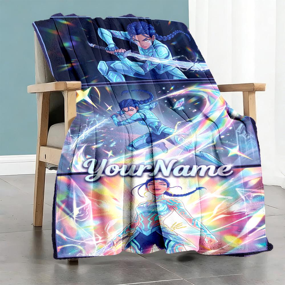 Demon Hunter Girls 9 Customize Text Blanket Throw Personalized Blanket Comfortable Throw For Office Picnics Home Decor Livingroom