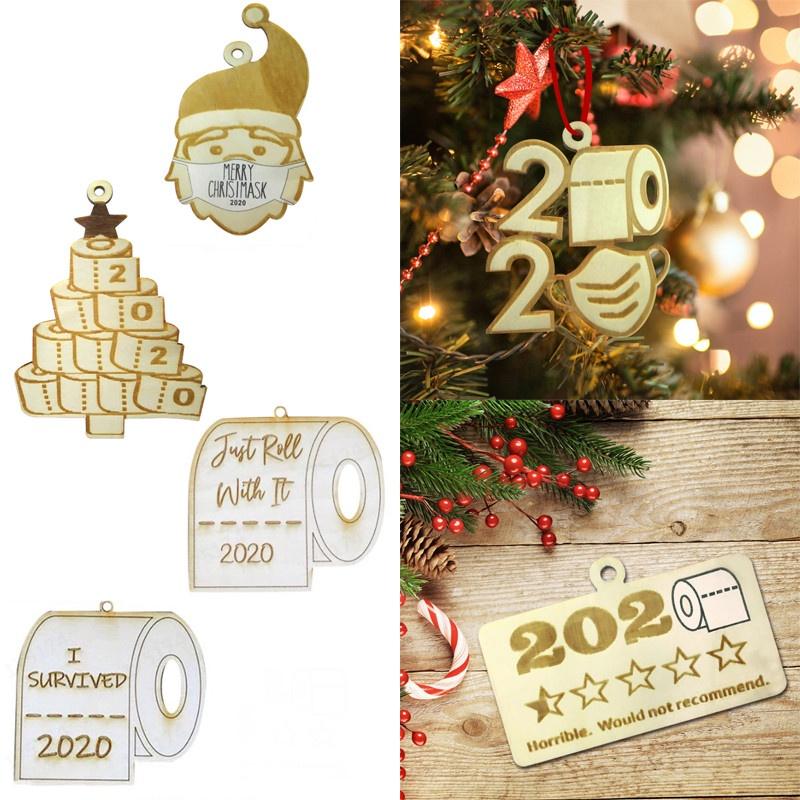 Quirky Wooden 2020 Christmas Toilet Paper Santa Claus Quarantine Keepsake
