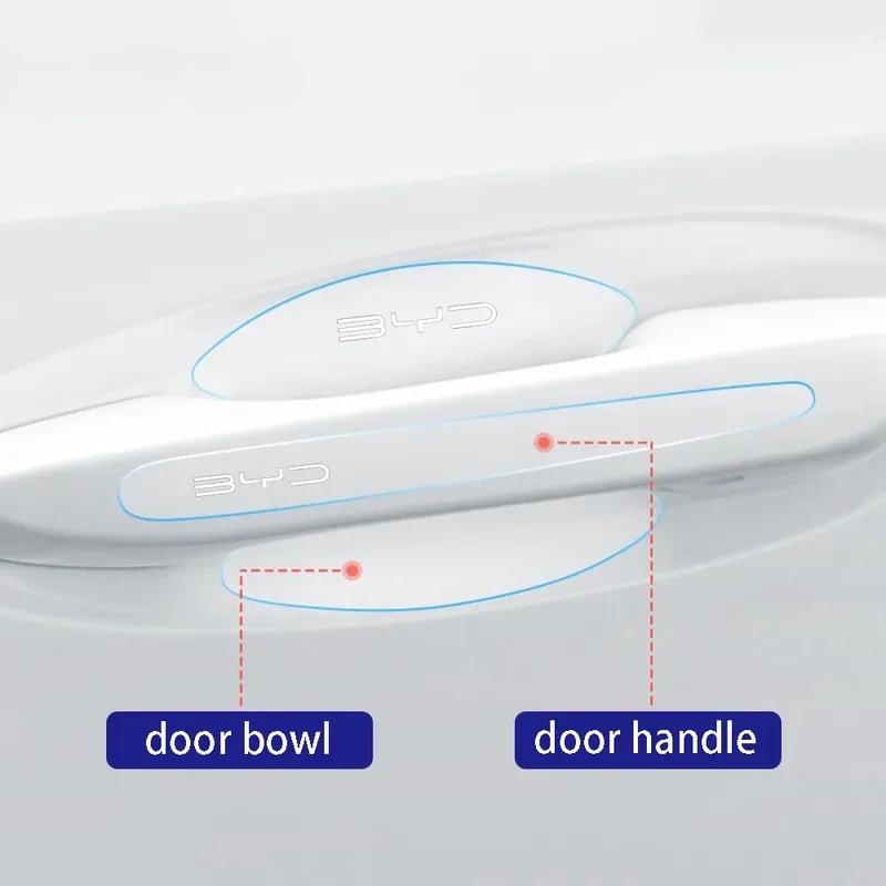 8pcs Car Door Handle Transparent Protection Exterior Door Bowl Sticker For BYD Atto 3 Act 3 Tang F3 E6 Dmi Yuan Song Plus Ev F0