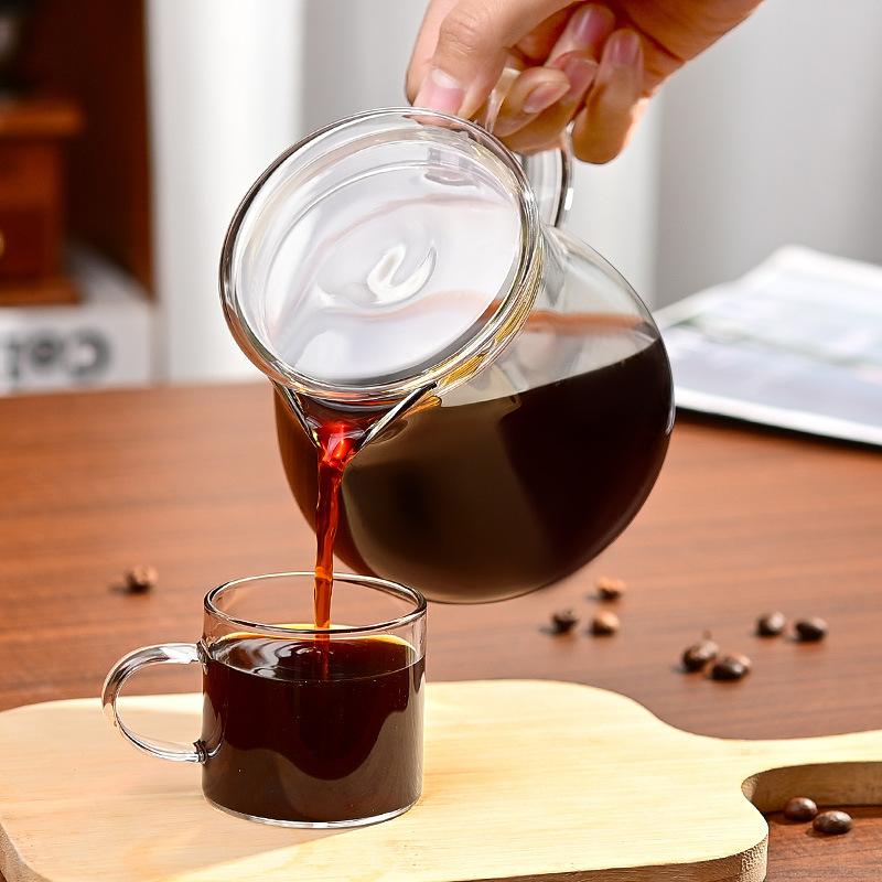 Kaffekanna i glas Stor kapacitet hög borosilikat värmebeständig kalltålig glaskanna Uppvärmning hushåll kallbryggningskanna Handbryggningskanna