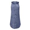 European and American Solid Color Hooded Single Breasted Mid Length Cotton Jacket Vest Slimming Temperament Cardigan Jacket Top
