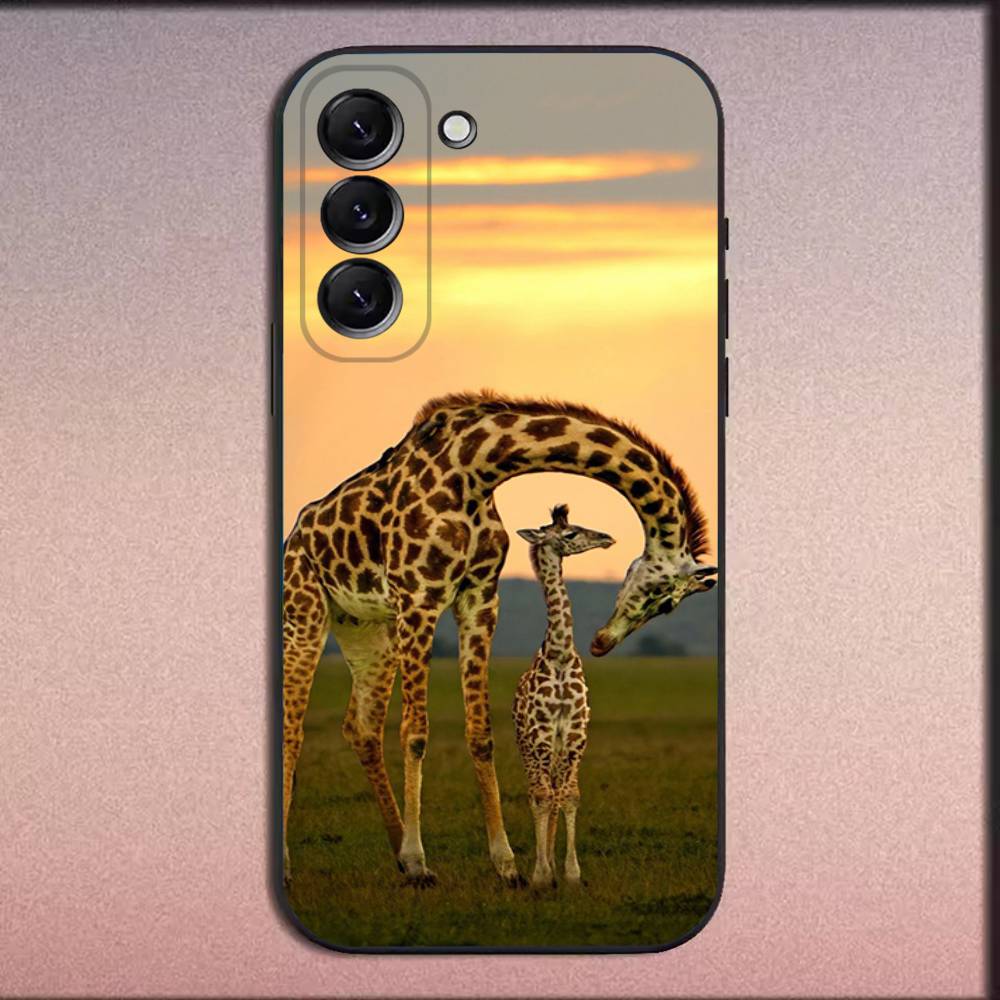 Cute Funny Animal Giraffe Phone Case For Samsung Galaxy A20,A21s,A22,A31,A32,A52,A53,A72,73,A80 Soft Black Cover