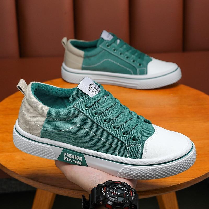 Canvas Shoes Men's New Autumn Breathable Fashion Versatile Board Shoes Men's Low-top Flat-bottomed Sports and Leisure Trendy Shoes
