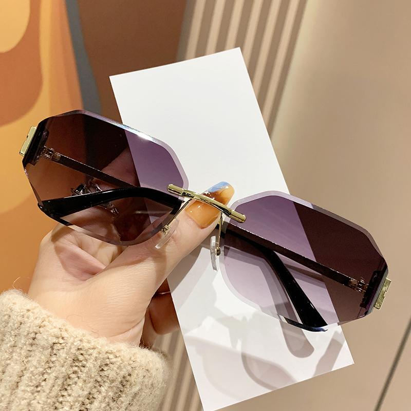 Xiaomi Mi New Metal Sunglasses Women's Frameless Curved Fashion Sunglasses High-end Trendy Small Frame Sunglasses 90322