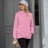 Women's Casual Color Pullover Hoodie with Drop Shoulders and Long Sleeves for Everyday Wear