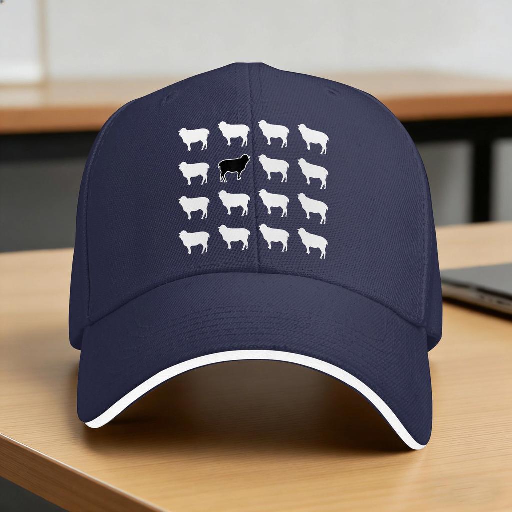 White And Black Sheep Funny Jokes Sun Baseball Cap Summer Couple Women Custom DIY Hip Hop Hats Hot Sale Fashion Snapback Cap
