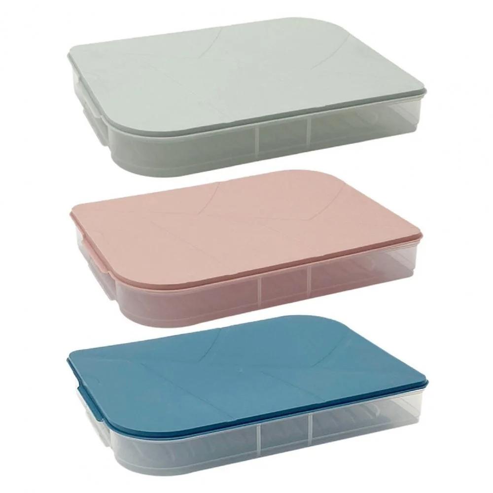 Stackable Plastic Case Food Preservation Tray with Lid Multi - Layer Refrigerator Dumplings Box Kitchen Storage Organizer
