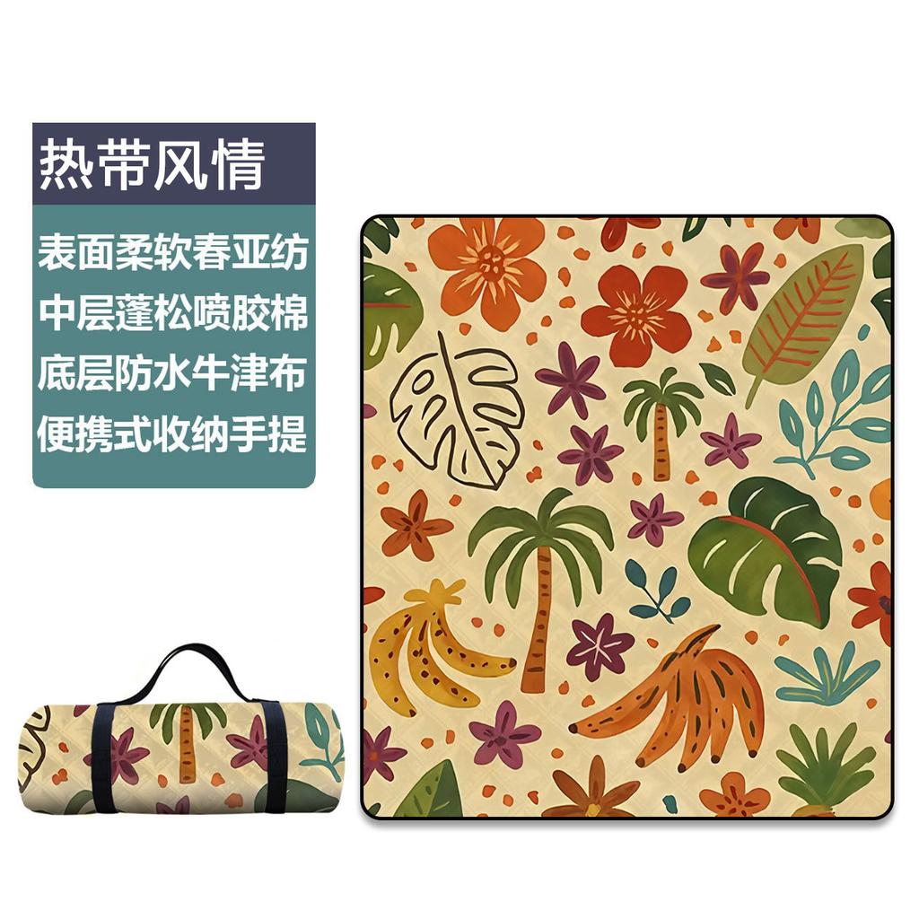 Ultrasonic Picnic Mat Thickened Camping Floor Mat Portable Beach Camping Mat Waterproof Outdoor Outing Cartoon Moisture-proof Mat