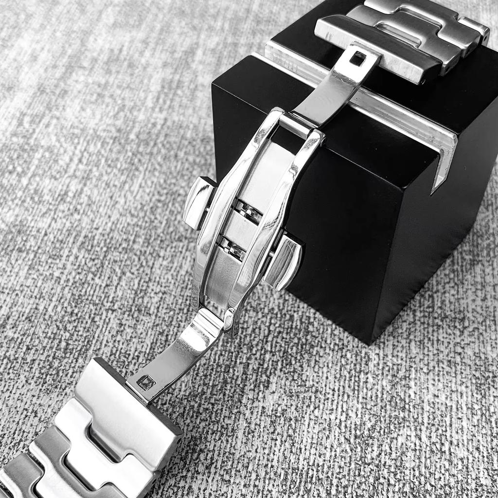 Titanium Color Band For Apple Watch Series 11 46mm 42mm Strap Stainless Steel H-Shaped Steel Band iWatch Ultra 3 2 49mm 45mm 40 41mm SE3 44mm Bracelet