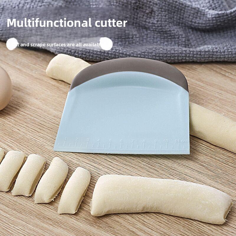 1PCS Multifunctional Plastic Scraper Baking Double Scale Trapezoidal Cutting Knife Household Pp Flour Dough Rice Noodle Cutting Knife
