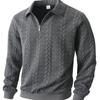 Jacquard Fall/winter Turn-down Collar Pullover Half-zip Sweatshirt - Casual Sportswear for Men  Knit