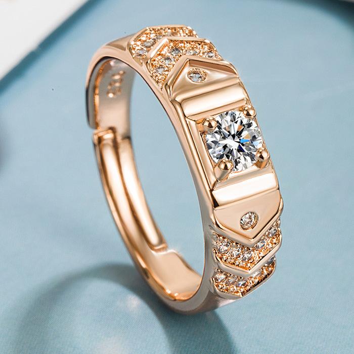 

V-образное разомкнутое кольцо, мужское регулируемое кольцо с цирконием.