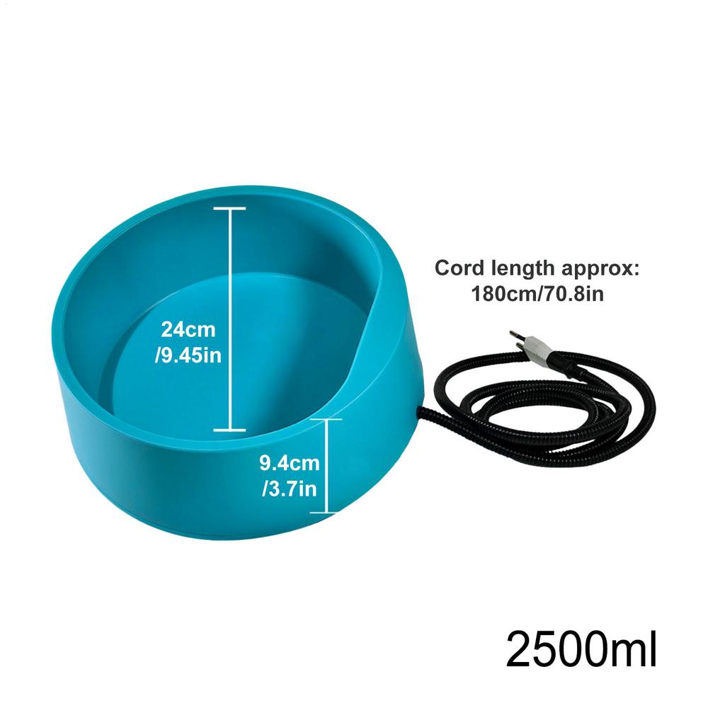 

Plug-in Heated Water Bowl Anti-Freeze Pet & Livestock Drinker Farm Backyard Kennel Stable Use for Outdoor Winter Cats Dogs