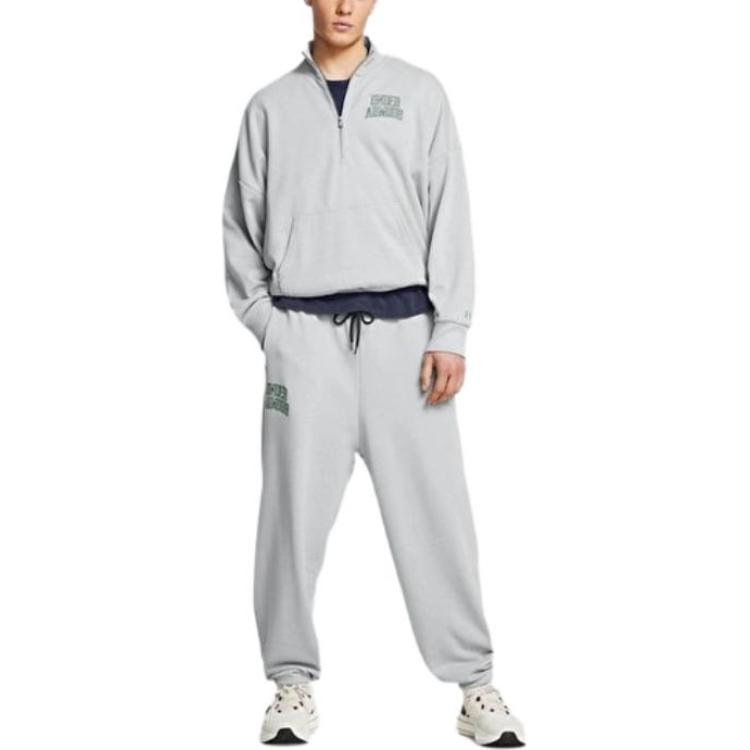 Under Armour Half-Zip Pullover Sports Casual Sweatshirt Men Sweatshirt Gray 1386550-011