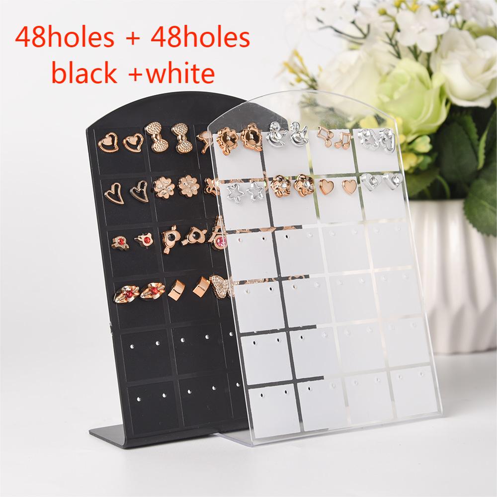 2pcs Fashion Portable Earrings Ear Studs Holder Plastic Jewelry Display Holders Earring Showcase Organizer Stand Storage Rack