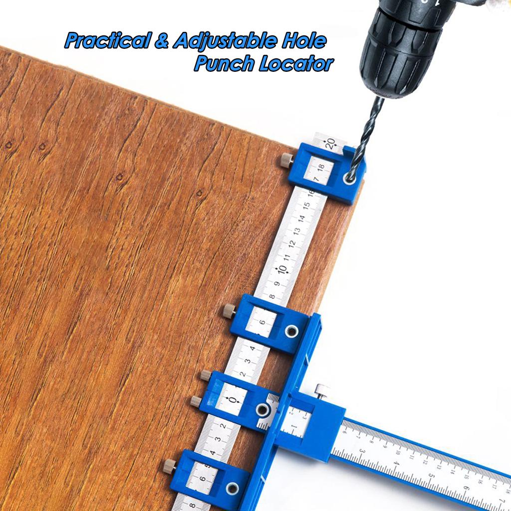 Stainless Adjustable Punch Locator Cabinet Hardware Jig Drilling Positioning Anchor Guide Woodworking Tool for Door