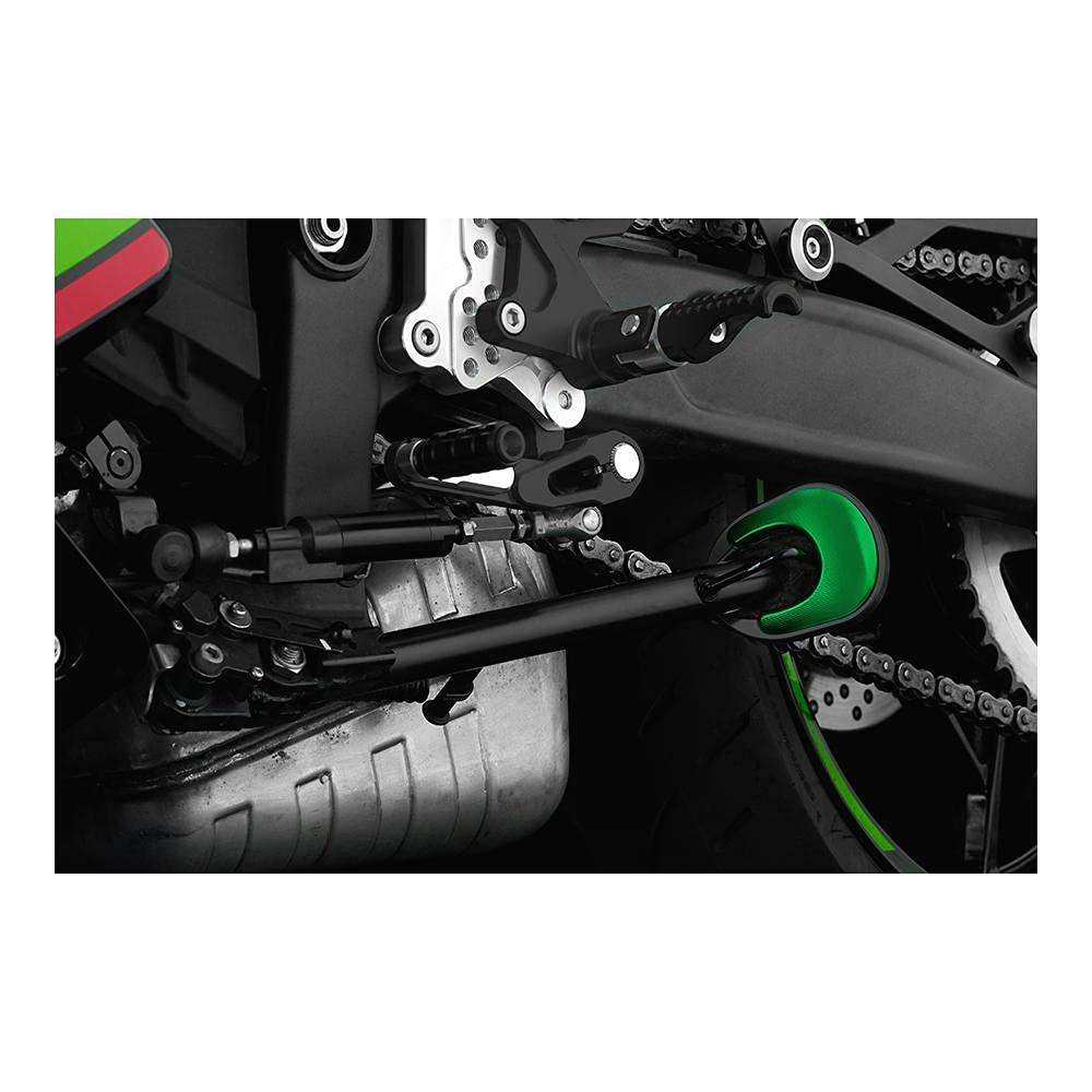 BIKERS Side Stand Extension Plate for Ninja 250, Ninja 400, and ZX-25R, Aluminum, Flat Foot, Green, BK-K0458-GRN