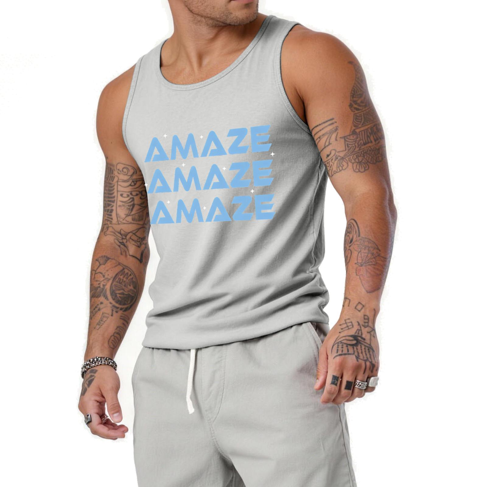 

Men s Relaxed-Fit Flag-Print Sleeveless Tank Top XL білий