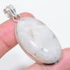 Natural Moonstone Gemstone 925 Sterling Silver Jewelry Pendant 2.09" W2d45