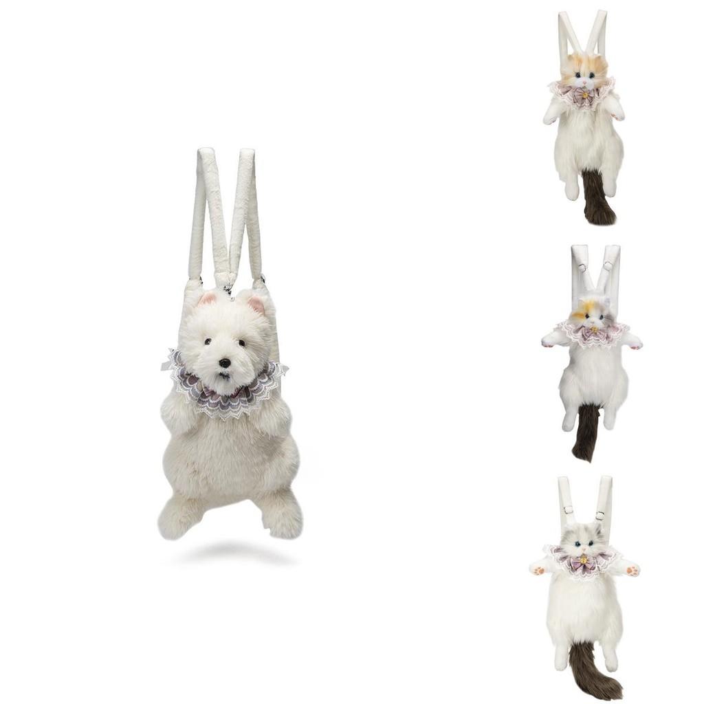 Plush Cat Backpack For Girls And Women With Storage For Daily Use
