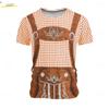 Men's 3D Printed T-shirt, Round Neck Short Sleeved Shirt, Carnival Party, Beer Festival, Checkered Clothing for Summer and Spring