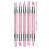 5Pcs/Set Pink Dual Ended Sculpture Pen Manicure Brush Rhinestone Nail Art Silicone Pen 3D Flower Carving Dotting Nail Tool