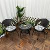 Three-Piece Chinese Style Rattan Table and Chair Set - Indoor Balcony Swivel Chair, Durable Round Five-Piece Swivel Design