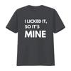 I Licked It So s Mine Fun Typography Design for Animal Womens T Shirt Black 2XL vintage Washed Soft Slightly Unisex Casual