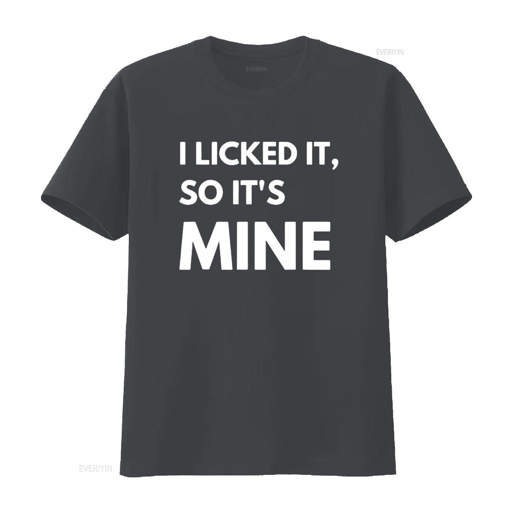 I Licked It So s Mine Fun Typography Design for Animal Womens T Shirt Black 2XL vintage Washed Soft Slightly Unisex Casual